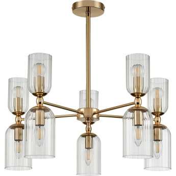 Люстра подвесная LUMION KASSIA 6586/10 MODERNI LN24 E14 10*40W 220V золото/прозрачный, металл/стекло